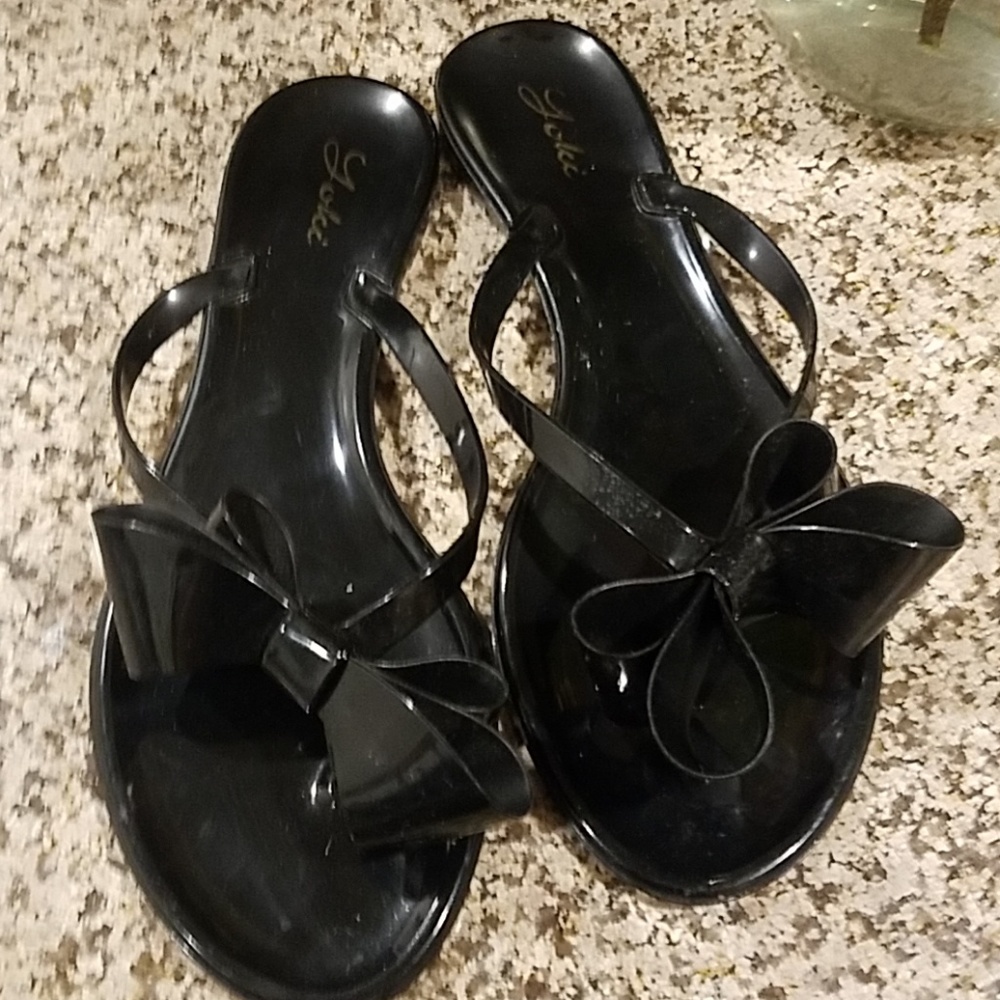 Black bow tie sandals